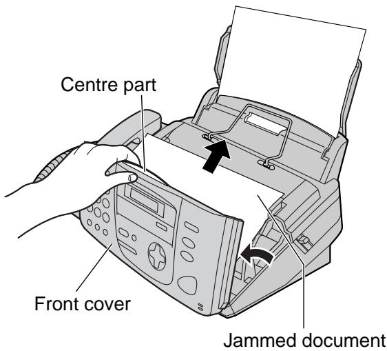 Centre part Front cover Jammed document