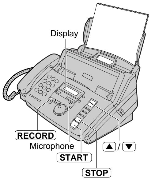 PANASONIC KXFP181E - Recording your own greeting messages - 1