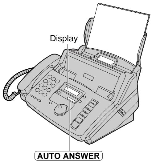 PANASONIC KXFP181E - Activating the FAX ONLY mode - 2