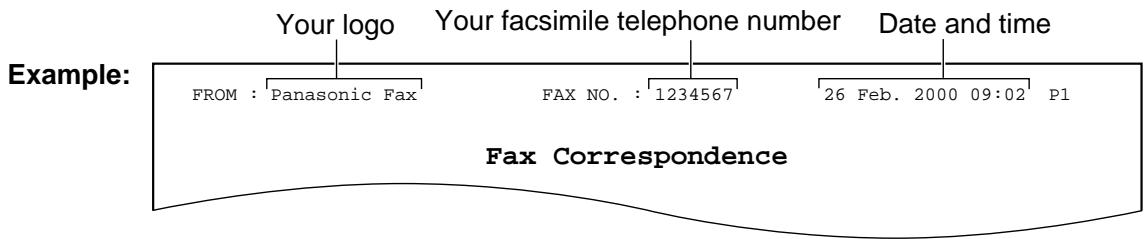 PANASONIC KXFP181E - Date and time, your logo and facsimile telephone number - 1