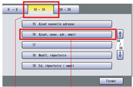 PANASONIC DP-C322 - Sélectionnez "16 Ajout nouvel adr email". - 1