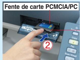 PANASONIC DP-C323 - Introduisez une carte mémoire SD ou l'adaptateur de carte PCMCIA/PC dans la fente de carte de l'appareil. - 4