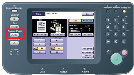 PANASONIC DP-C323 - Appuyez sur la touche Scanner/Email si l'appareil est regle sur un autre mode de fonction. - 1