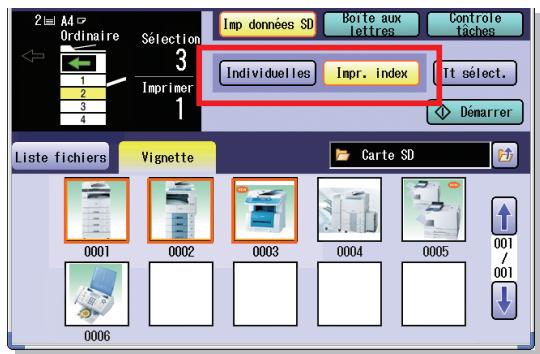 PANASONIC DP-C323 - Sélectionnez "Individualues" ou "Impr. index". - 1