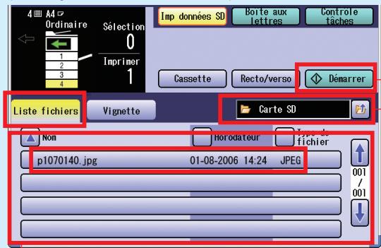 PANASONIC DP-C323 - Les données de la carte mémoire SD et le nom du dossier de sauvégarde des données s'affichent automatiquement. - 3