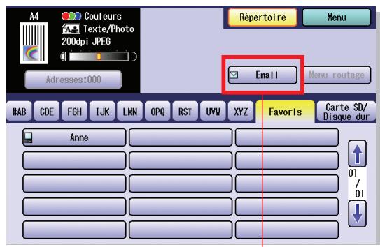 PANASONIC DP-C323 - Appuyez sur la touche Scanner/Email si l'appareil est reglé sur un autre mode de fonction. - 2