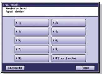 PANASONIC DP-C323 - Lorsque "Trav. prédéf." est selectionné. - 1
