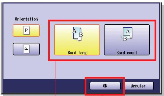 PANASONIC DP-C323 - Sélectionnez une position de reliure pour la copie, puis selectionnez "OK". - 1