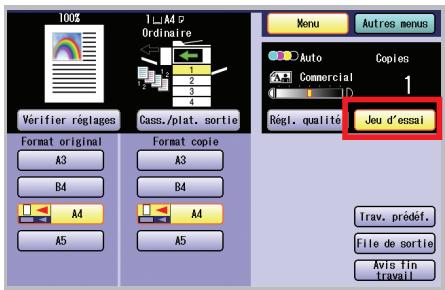 PANASONIC DP-C323 - Lorsque "Jeu d'essay" est selectionné. - 1