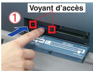 PANASONIC DP-C323 - Une fois que l'impression est terminée, retirez la carte mémoire SD ou l'adaptateur de carte PCMCIA/PC de la fente de carte. - 1