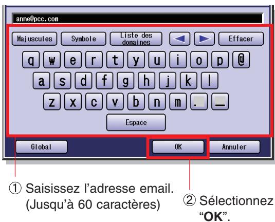 PANASONIC DP-C323 - Saisissez l'adresse email, puis selectionnez "OK". - 1