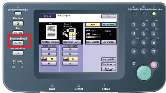 PANASONIC DP-C323 - Appuyez sur la touche Scanner/Email si l'appareil est reglé sur un autre mode de fonction. - 1
