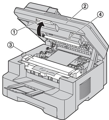 PANASONIC KX-MB771BL - Si le papier d'enregistrement a occasionné un bourrage à proximité de l'unité de fusion : - 1