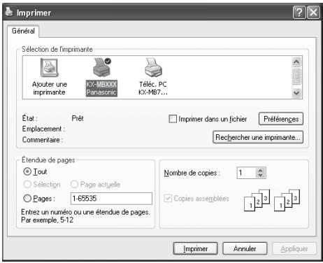 PANASONIC KX-MB771BL - Impression à partir des applications de Windows - 1