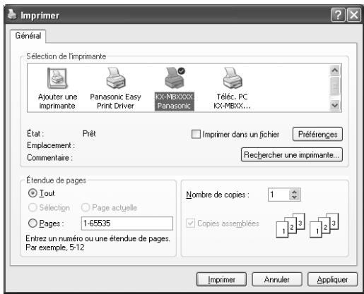 PANASONIC KX-MB1500 - Impression à partir des applications Windows - 1