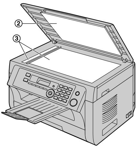 PANASONIC KXMB2025 - Weiße Platte und Vorlagenglas des Scanners - 2