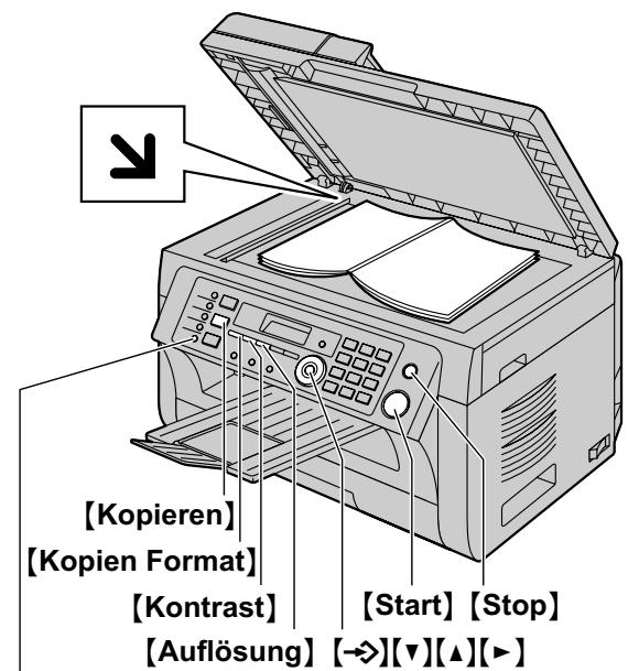 PANASONIC KXMB2025 - Das Vorlagenglas des Scanners verwenden - 1