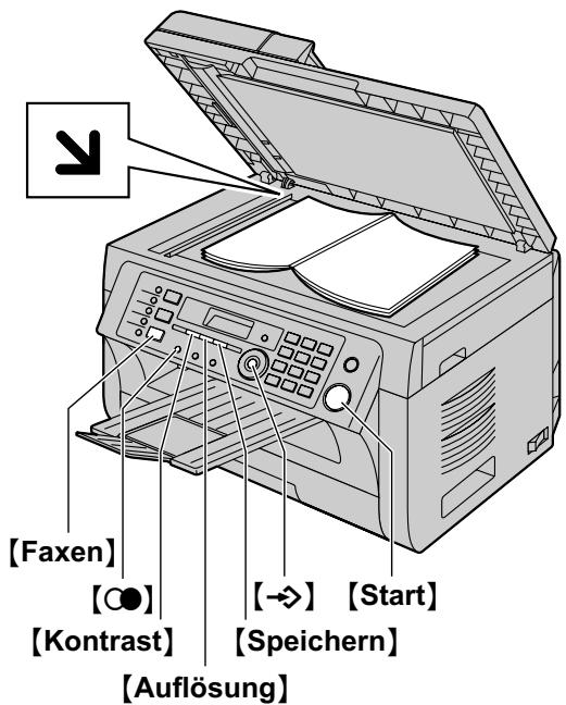 PANASONIC KXMB2025 - Das Vorlagenglas des Scanners verwenden - 1