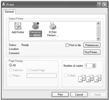 PANASONIC KXMB771E - Printing from Windows applications - 1