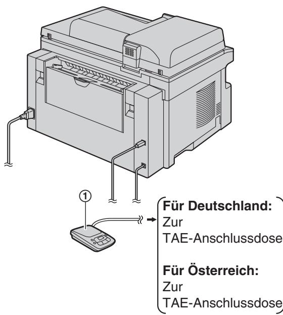 PANASONIC KXMB771G - SchlieBen Sie den Anrufbeantworter an (①). - 1
