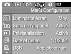 HP PHOTOSMART M307 - Chapitre 6 - Utilisation du menu Configuration - 1