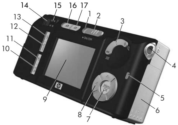 HP PHOTOSMART M307 - Arrière et côte de l'appareil photo - 1