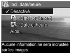 HP PHOTOSMART M417 - Inclusion de la date et de l'heure - 1