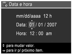 HP PHOTOSMART M547 - Definir data e hora - 1