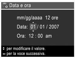 HP PHOTOSMART M547 - Configurazione della data e dell'ora - 1