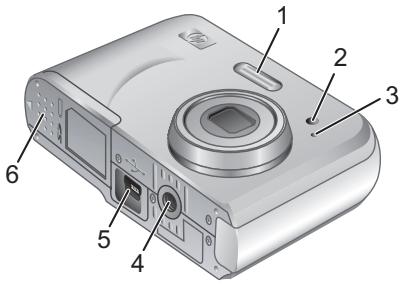 HP PHOTOSMART M547 - Avant, côté et dessous de l'appareil photo - 1