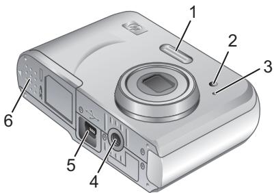 HP PHOTOSMART M547 - Camera front, side, and bottom - 1