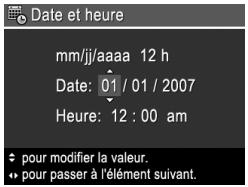 HP PHOTOSMART M547 - Réglage de la date et de l'heure - 1