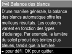 HP PHOTOSMART R507 - Aide pour les options de menu - 1