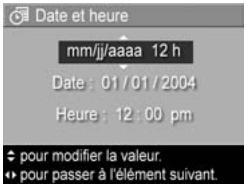HP PHOTOSMART R507 - Réglage de la date et de l'heure - 1