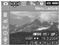 HP PHOTOSMART R507 - Menus de l'appareil photo - 2