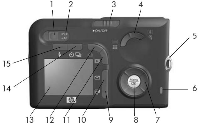HP PHOTOSMART R607 - Face arrière de l'appareil photo - 1