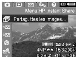 HP PHOTOSMART R607 - Menu de l'appareil photo - 3