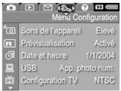 HP PHOTOSMART R607 - Menu de l'appareil photo - 4