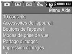 HP PHOTOSMART R717 - Menu de l'appareil photo - 5