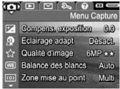 HP PHOTOSMART R717 - Menu de l'appareil photo - 1