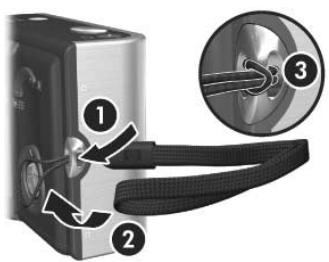 HP PHOTOSMART R717 - Fixation de la sangle - 1