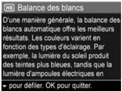 HP PHOTOSMART R717 - Aide pour les options de menu - 1