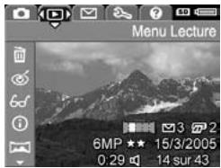 HP PHOTOSMART R717 - Menu de l'appareil photo - 2
