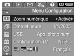 HP PHOTOSMART R817 - Utilisation du Menu Configuration - 2