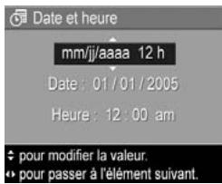 HP PHOTOSMART R817 - Réglage de la date et de l'heure - 1