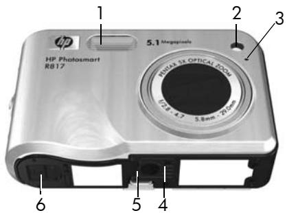 HP PHOTOSMART R817 - Façade et dessous de l'appareil photo - 1