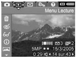 HP PHOTOSMART R817 - Menu de l'appareil photo - 2