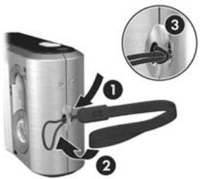 HP PHOTOSMART R817 - Fixation de la sangle - 1
