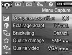 HP PHOTOSMART R817 - Menu de l'appareil photo - 1