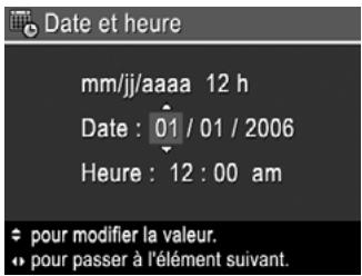 HP PHOTOSMART R927 - Réglez la date et l'heure - 1